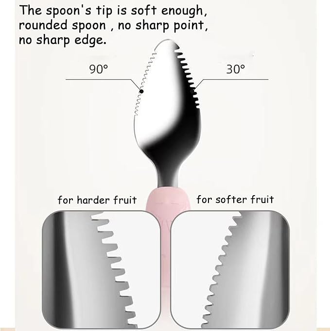 Double Head Baby Silicone Food Spoon (Pink), Baby Fruit Scraping Mud Spoon, Feeding Spoons Training Spoon for Infants, baby led weaning supplies (Pink)