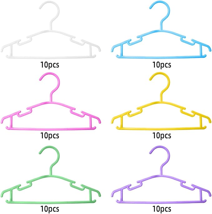 GoodtoU 60Pack Baby Clothes Hangers for Closet Plastic Small Kids Hangers Childrens Nursery Hangers Infant Hangers for Closet
