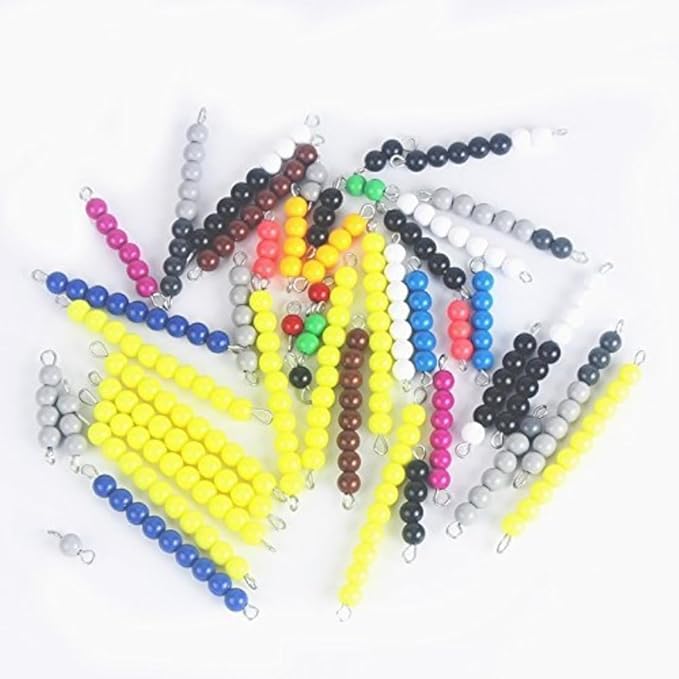 DANNI Montessori Baby Math Educational Toy Subtraction Snake Game Math Teaching Aids Wood Box Colorful Plastic Checker Board Beads