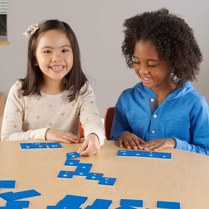 hand2mind Plastic Rekenrek Dominoes, Addition and Subtraction Games, Montessori Math & Counting Toys, Abacus for Kids Math Activities, Kindergarten Learning Games, Dominoes Classroom Set (Set of 30)