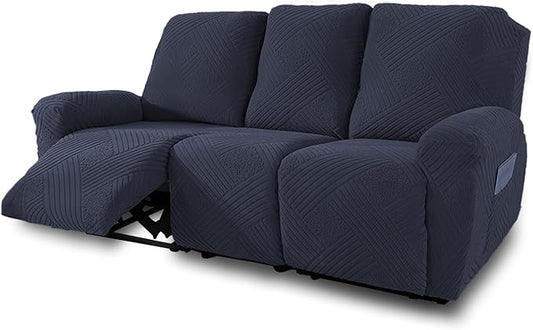 NORTHERN BROTHERS Recliner Sofa Covers 3 Seater - Reclining Sofa Covers Couch Covers for Reclining Couches Reclining Couch Covers, Deep Blue