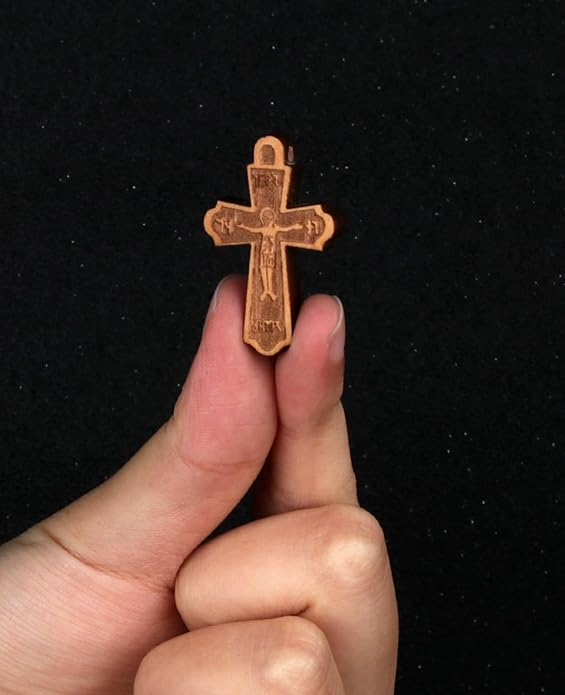 COTTVOTT Wooden Christian Jesus Cross/Orthodox Crucifix Charms Pendants for Rosary Necklace, DIY Jewelry Making Accessories Parts