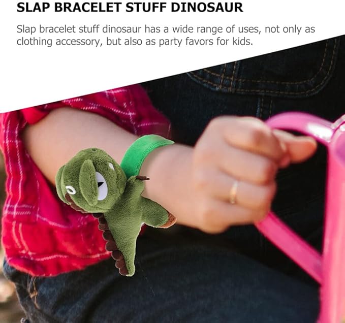 Abaodam Animal Slap Bracelets Dinosaur Slap Bracelet Plush Stuffed Animal Hugger Snap Wristband for Kids Birthday Party Favor