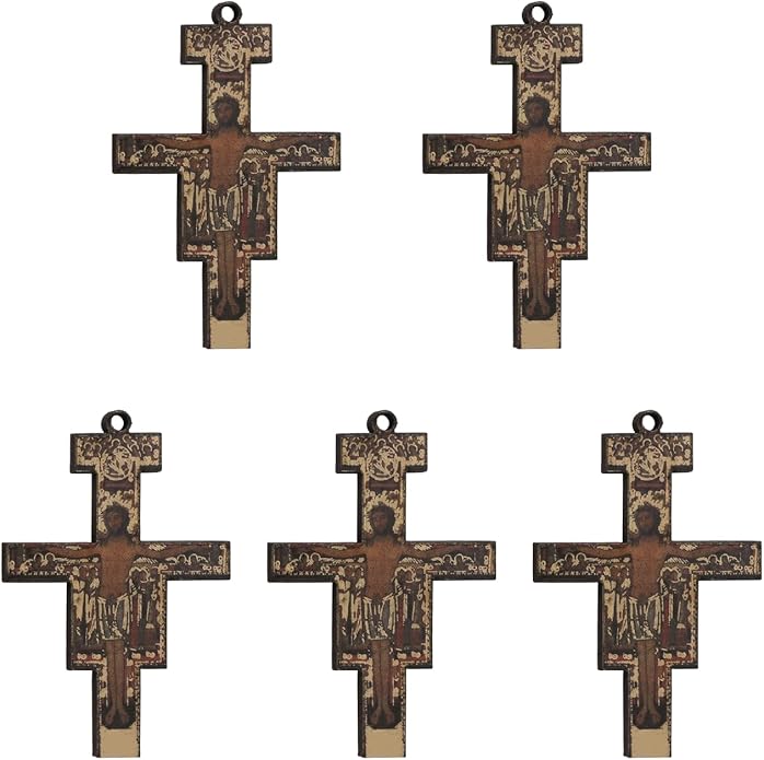 COTTVOTT Wooden Christian Jesus Cross/Orthodox Crucifix Charms Pendants for Rosary Necklace, DIY Jewelry Making Accessories Parts