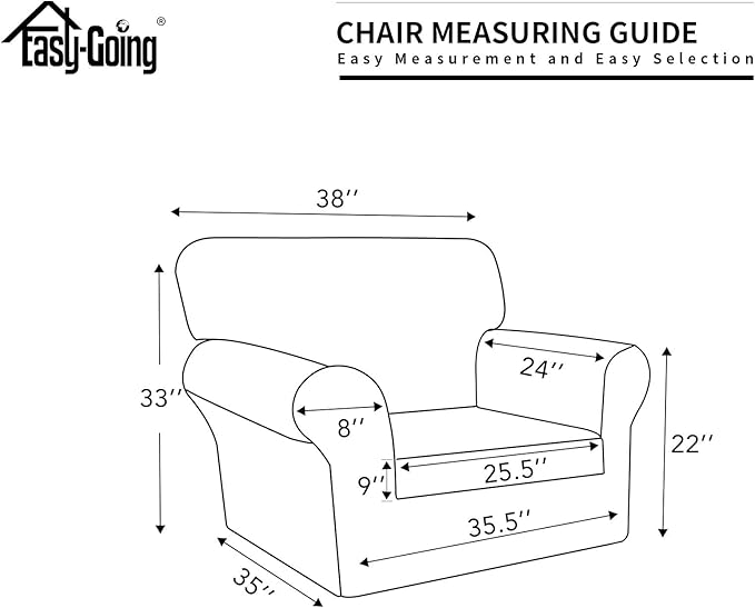 Easy-Going 100% Dual Waterproof Chair Cover Stretch Soft Couch Cover for Dogs, Sofa Slipcover for 1 Separate Cushion Couch Leakproof Furniture Protector for Kids, Pets Navy