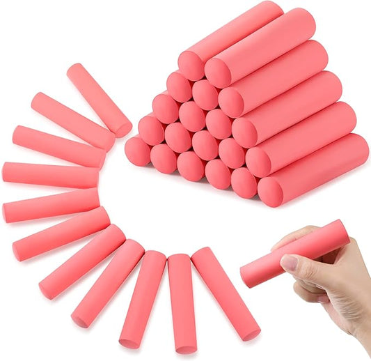 Fulmoon 40 Pcs Jumbo Sidewalk Chalk for Kids Outdoor Art Non Toxic Large Washable Street Chalk for Adults Drawing Painting Graffiti Classroom(Red,Round Style)