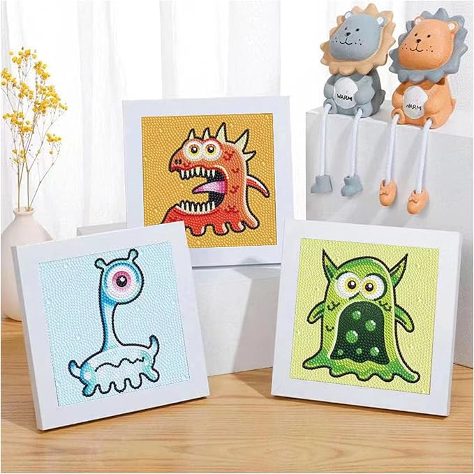 Junrife 5D Diamond Craft Kits Stickers for Kids,Gem Kids' Paint by Number Kits Mosaic Sticker - Best Gifts for Girls Over Ages 6 Easy for Kids Adult Beginners