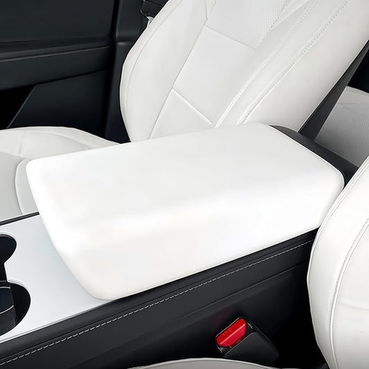 frani Center Console Armrest Cover Designed for Tesla Model 3 2017-2023/Model Y 2020-2025(Not for Model Y Juniper),Non-Slip Designed with EZ Snap On Install-White