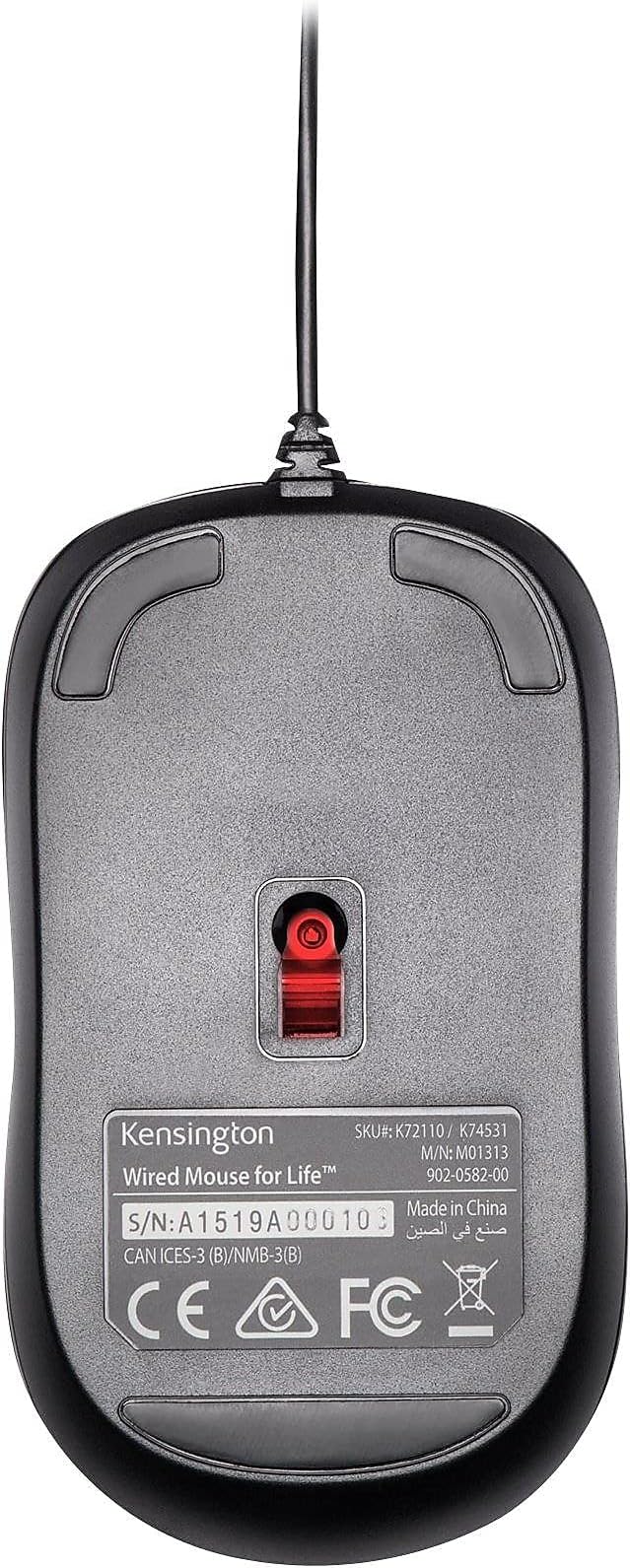 Kensington Silent Mouse-for-Life Wired USB Mouse - Black (K72110US)