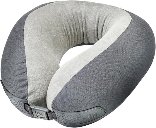American Dreamer, Deluxe Travel Pillow, Comfortable Memory Foam Neck Pillow for Uninterrupted Sleep, Ideal for Airplane, Bus, Car, and Train, Travel Essentials, Made in USA, Gray