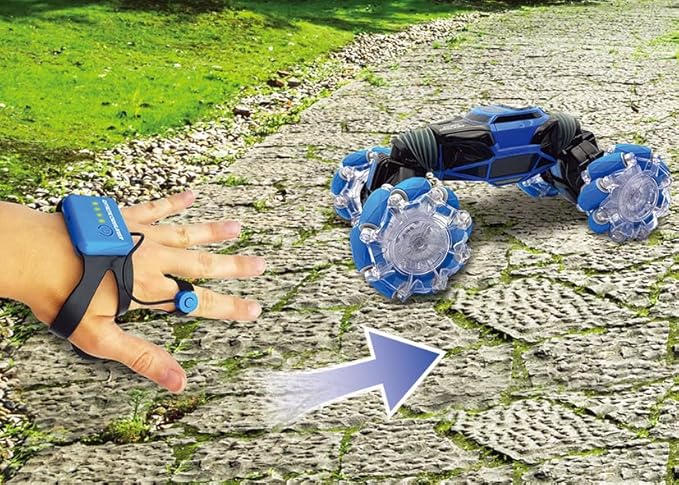 LEXiBOOK, Extreme Crosslander, Off-Road Remote Control car, up to 12km/h, Light Effects, Remote Control & Gesture Control Bracelet Included, Music, Rechargeable, RC50, Unisex Children