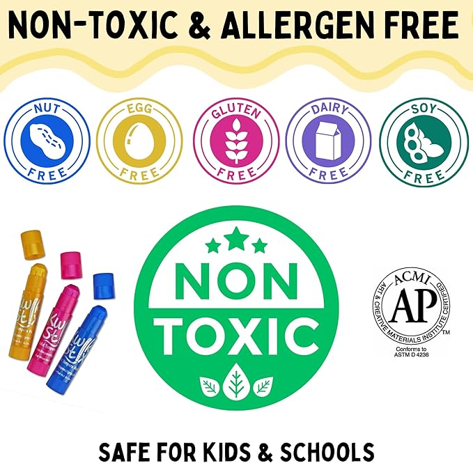 Kwik Stix Solid Tempera Paint Sticks, 12 Colors, Washable Paint Sticks for Kids, Super Quick Drying, Non-Toxic, Allergen Free, Comes in Classic Rainbow Colors, Ideal for Kids and Toddlers