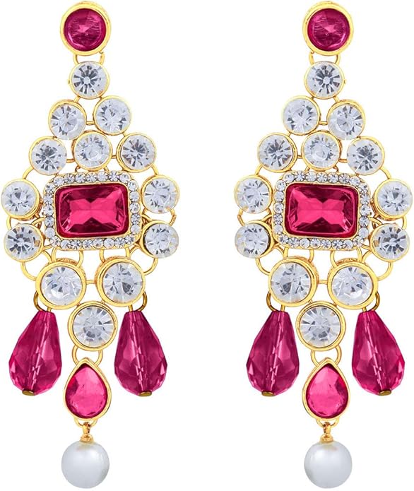 Aheli Kundan and Simulated Colored Stones Indian Ethnic Maang Tikka Necklace and Earrings Set Bollywood Festive Statement Jewelry Gift for Women