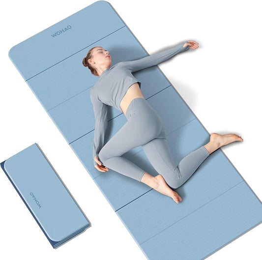 7-Fold Yoga Mat 70"x24" - 1/2 Inch Thick Folding Exercise Mat, Compact Non-Slip TPE Mat for Travel, Storage, Yoga & Home Gym, Lightweight & Portable
