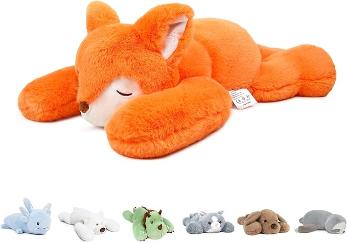Niuniu Daddy 20" | 3.3 Pound Fox Weighted Stuffed Animals, Giant Fox Sensory Body Pillow Plush Toy, Heavy Weighted Lap Animals with Adults Kids & Soft Squishy Fur for Birthday