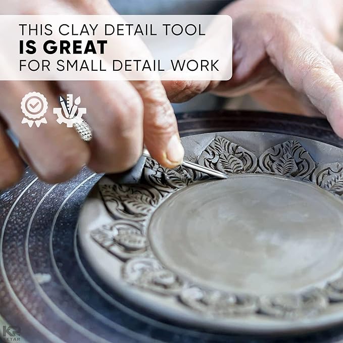 KETAR 4Pcs Modeling Clay Sculpting Tools Stainless Steel Clay Pottery Sculpting Tools Carving Tool Set Modeling Clay Tools Set - Modeling Clay Artist Needle Set Pottery Clay Cutter Art Kit