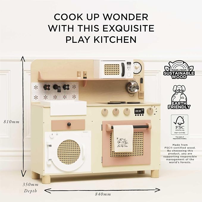 Le Toy Van – Large Wooden Kitchen Furniture Set | Grand Kitchen Cabinet and Appliance Pretend Play Set – Suitable for 36+ Months