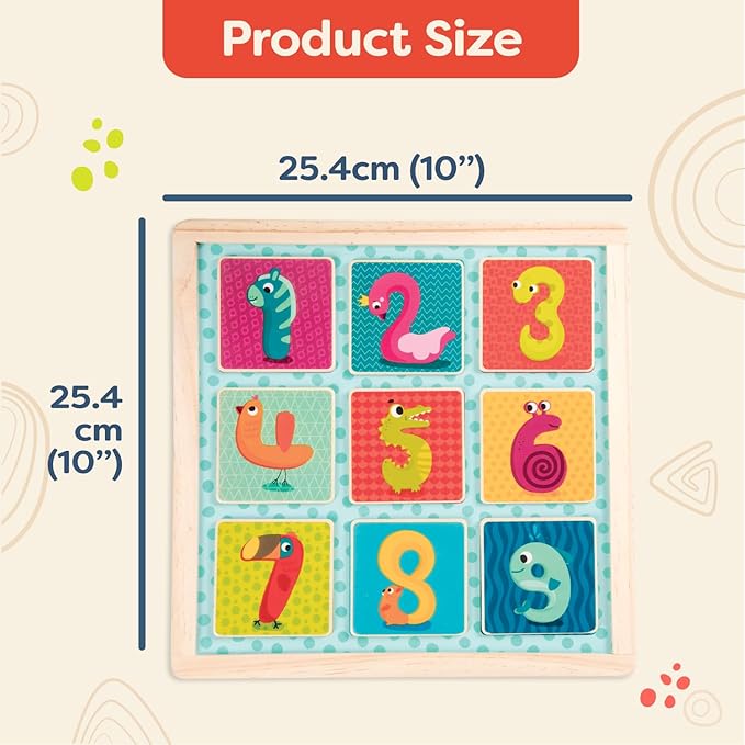B. toys- Magnetic Alphabet & Count n' Doodle Duo Pack- Magnetic Puzzles – Wooden Puzzle Pack – Numbers & Alphabet – 2-in-1 Chalkboard Side – 3 Years +