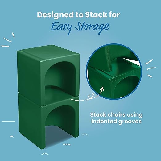 ECR4Kids Tri-Me 3-In-1 Cube Chair, Kids Furniture, Green