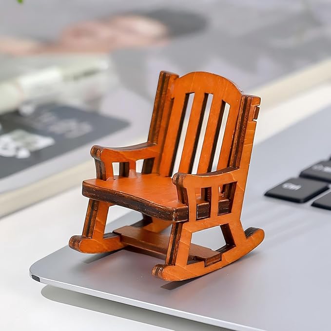 Mini Frog Trinkets and Cat Figurines, Tiny Frog Figurine with Rocking Chair for Office Desk Decor, Funny Gifts for Mom Grandma, Cute Miniature Frog Figurine Gift for Frog Lovers, Fairy Garden Decor