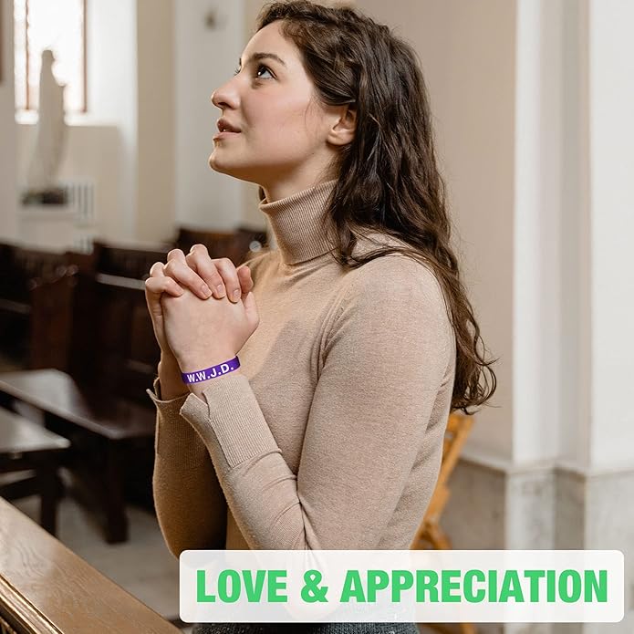 Jadive 20 Pcs WWJD Rubber Bracelets What Would Jesus Do Silicone Wristbands for Women Men Jesus WWJD Inspirational Bracelet Motivational Bracelet Religious Christian Party Favors Gifts