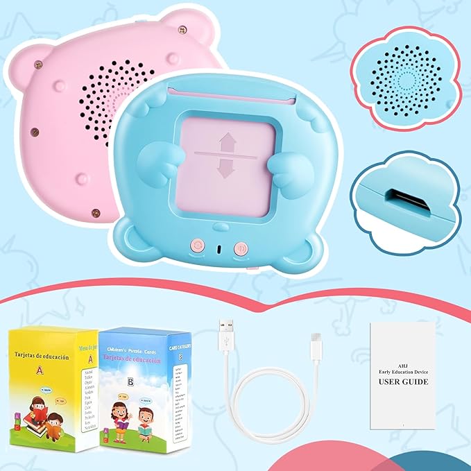 Spanish & English Talking Flash Cards for Toddler 1-6 Year Olds, Learning Montessori Toys with 510 Sight Words, Speech Therapy Toys, Children's Sensory Preschool Learning Educational Birthday Gifts