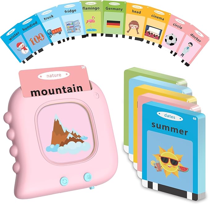 Pocket Speech for Toddlers, Talking Flash Cards for Toddlers with 510 Words, Educational Toys for 2 3 4 5 Year Old, Autism Sensory Toys, Educational Montessori Toys for Kids, Birthday Gifts for Girl