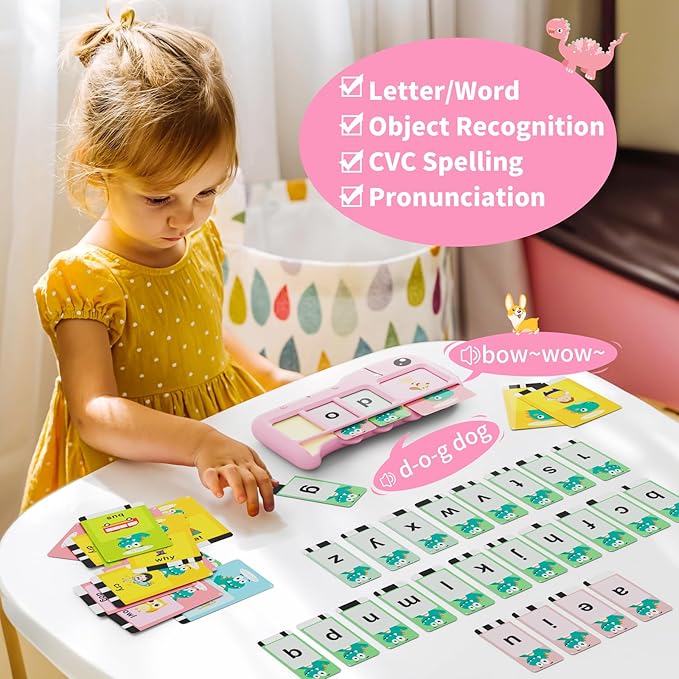 Talking Flash Cards for Toddlers Learning: Alphabet Learning Toys - Matching Spelling Games with 224 Sight Words - Montessori Toys for 3 4 5 6 Years Old Kids