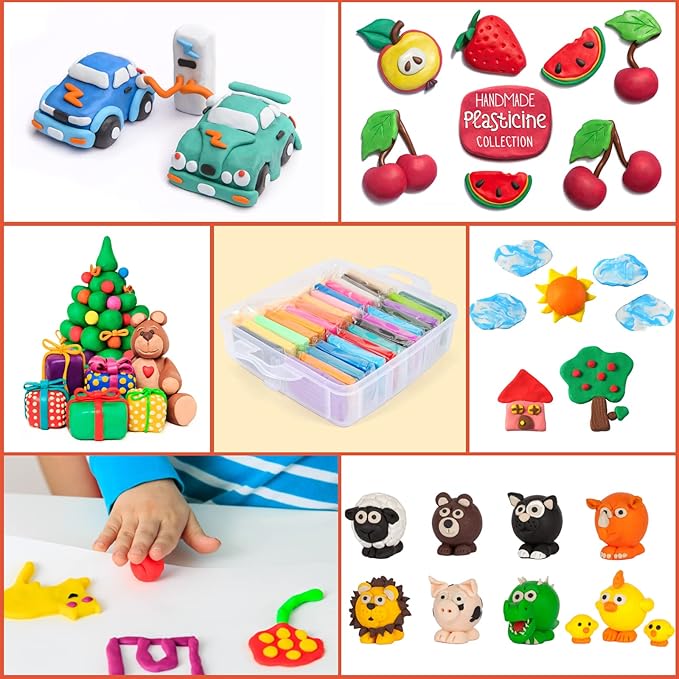 CiaraQ Polymer Clay Starter kit, Oven Bake Modeling Clay with Sculpting Tools, 28 Colors,1.7 lb