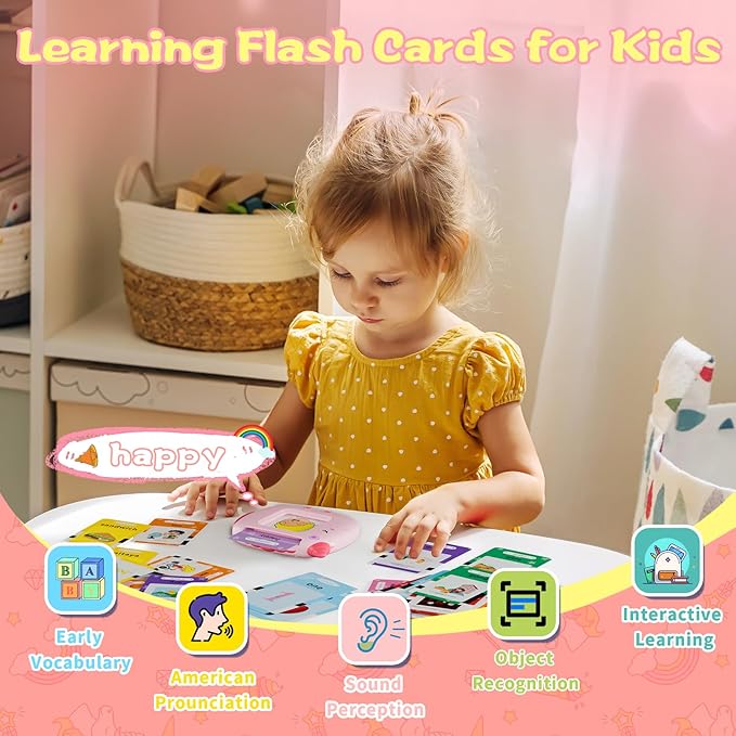 Talking Flash Cards Toddler Toys, 336 Words Speech Therapy Autism Interative Learning Toy, 220 Dolch Sight Words Pre-K to Grade 3/Feelings/Time/Songs Montessori Educational Toys Gifts for Kids Age 3-6