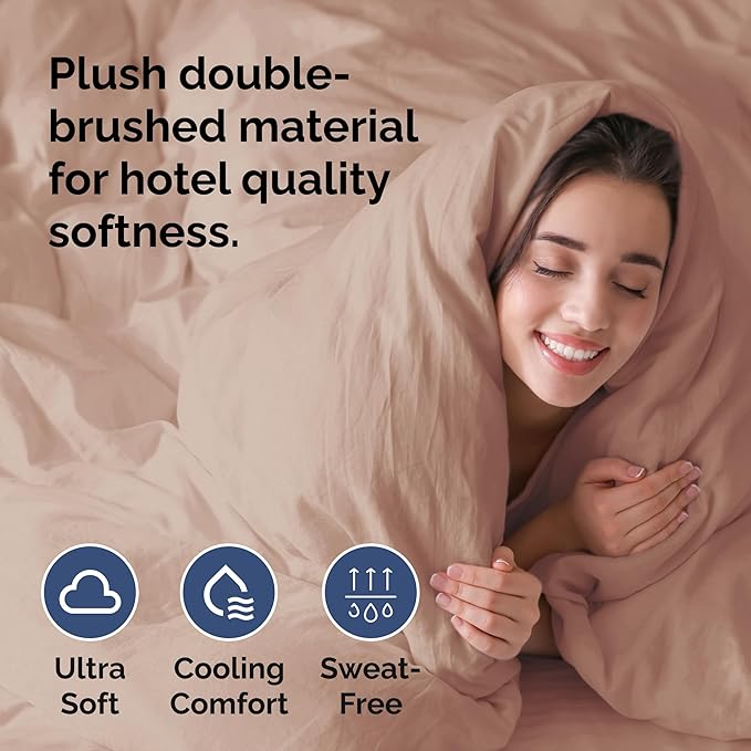 CGK Unlimited Duvet Cover Cal King Size Set - Extra Soft Cal King Size Duvet Cover 104 x 98 with 2 Pillow Shams - Hotel Quality w/Zipper Closures & Ties - Bedding and Bed Linens Set (Mauve)