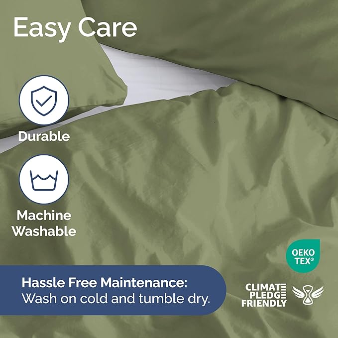 Duvet Cover Full Size Set - Extra Soft Full Size Duvet Cover 80 x 90 with 2 Pillow Shams - Hotel Luxury Easy Care and Fade Free w/Zipper Closures & Ties - Comfy Breathable Bedding Set (Sage Green)