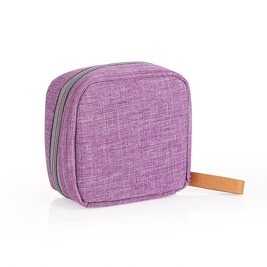 Hekyip Mini Cosmetic Bag, Travel Makeup Pouch, Portable Waterproof Cosmetic Pouch for Ladies Women, Mini (Mini Purple)