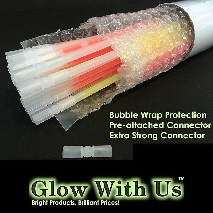 Glow Sticks Bulk Wholesale Necklaces, 1200 22” Red-White-Blue Glow Stick Necklaces, Bright Patriotic Colors, Glow 8-12 Hrs, Connector Pre-Attached, Sturdy Packaging, GlowWithUs Brand