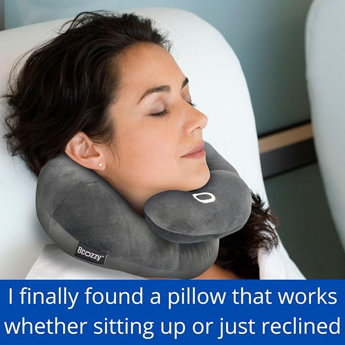 BCOZZY Neck Brace Pillow - Patented Relief for Neck Pain and Supportive Sleep-Soft, Washable, and Adjustable for Comfortable Resting. Gray Large