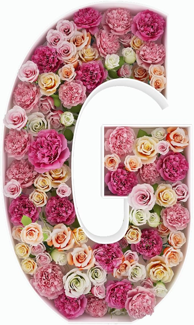 2FT Letter G Mosaic Balloon Frame Letter DIY Fillable Letters Kit for Birthday Party Wedding Backdrop Decor