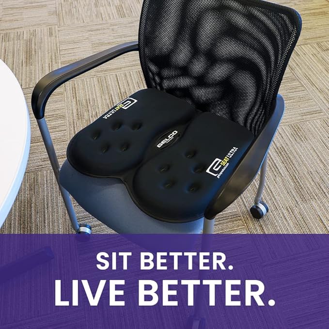 GSeat Ultra Orthopedic Gel and Foam Seat Cushion - for Coccyx, Back, Tailbone, Prostate, Postnatal, and Sciatica Pain/Discomfort - Office, Car, Chair, Travel (Cardinal Red)