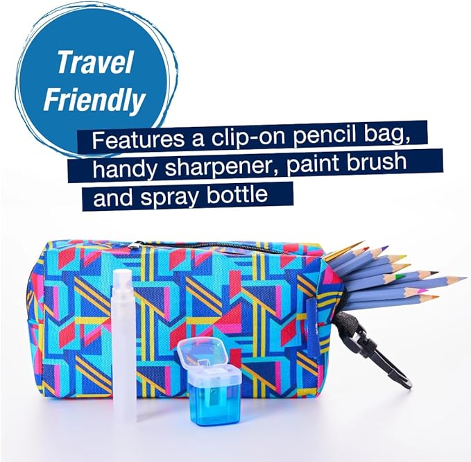 Faber-Castell Art on The Go Watercolor Pencils Set - Travel Watercolor Kit with 10 Goldfaber Watercolor Pencils, Pencil Pouch, No Mess Sharpener and Art Accessories