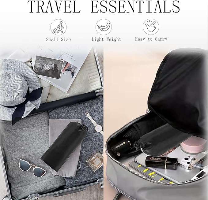 Premium 2-Pack Airplane Foot Hammock with 2 Eye Masks & 2 Earplugs Set - Adjustable Length Foot Rest for Comfortable Plane Travel, Portable Under Desk Flight Foot Leg Sling - Black & Blue