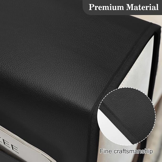 PU Leather Couch Organizer Caddy Sofa Armrest Organizer, Remote Control Holder for Recliner, Waterproof Armchair Caddy with 6 Pockets Storage for Magazine, Tablet, Phone, Remote (Black)