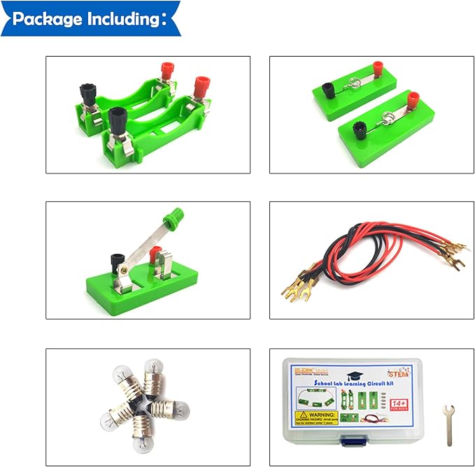 EUDAX Physics Science Lab Learning Circuit kit,Electricity Experiment Set,Building Circuits for Kids Junior Senior High School Students (Basic kit)