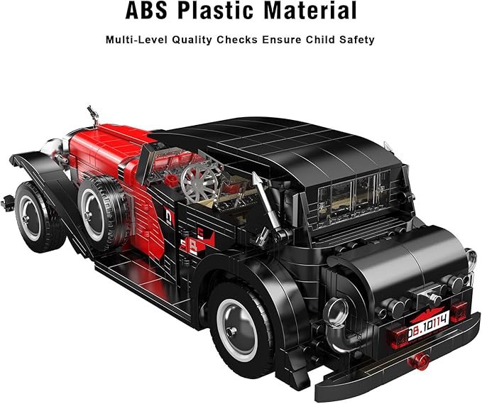 Mould King Classic Car Building Sets, 10114 Vintage Car Model Build and Display, Collectible Retro Antique Vehicle Toys, Car Kits for Adults and Boys Girls Kids Aged 14+(1380 Pieces)