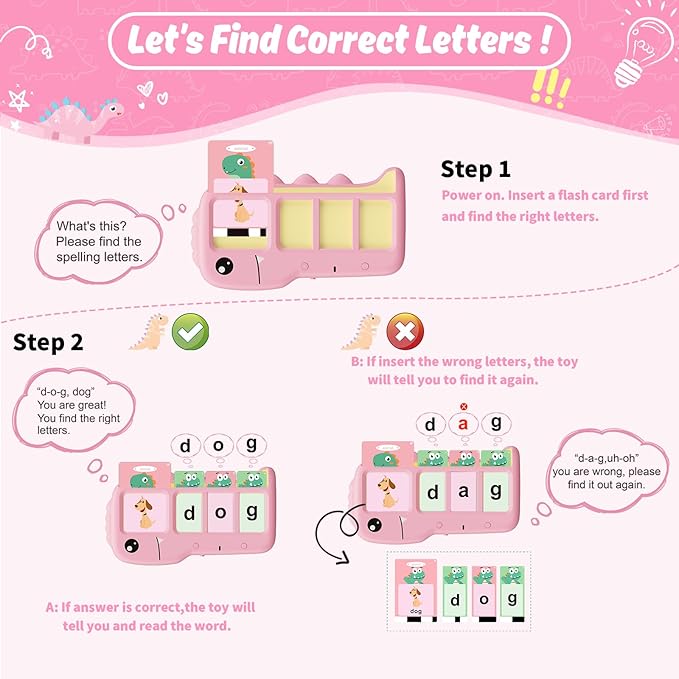 Talking Flash Cards for Toddlers Learning: Alphabet Learning Toys - Matching Spelling Games with 224 Sight Words - Montessori Toys for 3 4 5 6 Years Old Kids