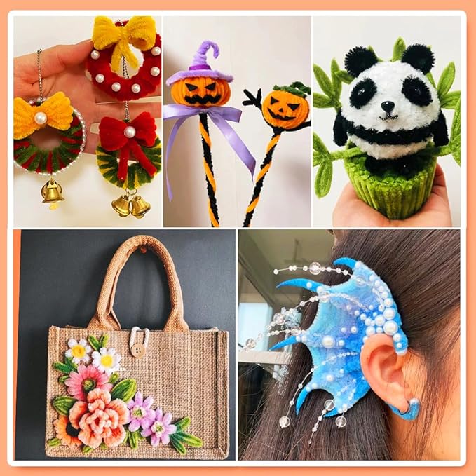 GAGANIU 500pcs Pipe Cleaners, Pipe Cleaners for Crafts, Craft Supplies Multicolor Chenille Stems for Art&Craft Christmas DIY Projects(Orange)