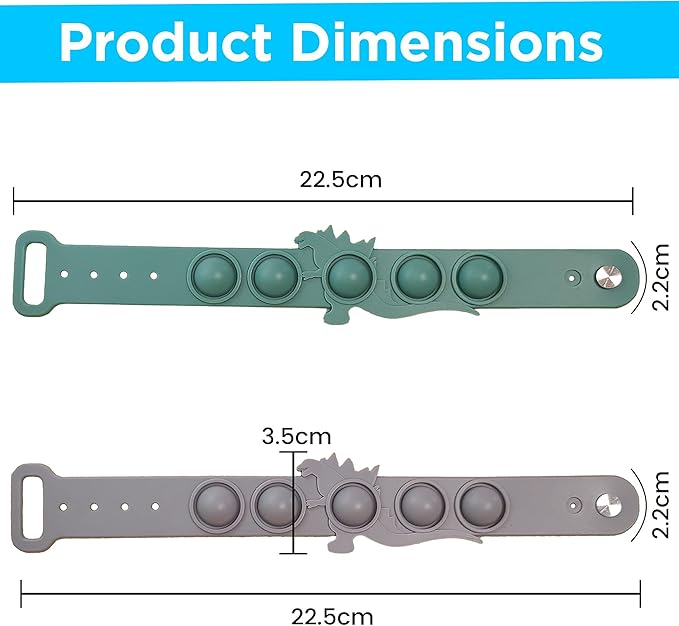 fidgets for Classroom, 2pcs Quiet Silent pop Wristband Watch, Autism Sensory Products, Stress Toys, Silent ADHD Toys for Adults Kids Toddlers