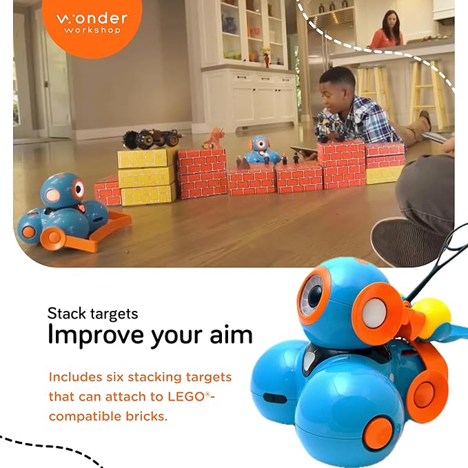 Wonder Workshop Launcher Accessory for Dash Robot – Turn Dash Robot into a Projectile Launcher– Fun Accessory for STEM Robot Toys for Kids 6+