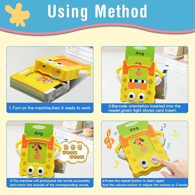 Toddler Toys Talking Flash Cards for 1 2 3 4 5 6 Year Old,Speech Therapy Montessori Toys with 224 Sight Words Learning Educational Gifts,Autism Sensory Toys for Autistic Children