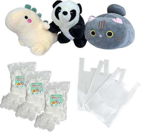 3-Pack 8" Make Your Own Stuffed Animal Kit Unstuffed Plush Animals Kit No Sew Crafts for Kids DIY Children Dinosaur Pillow Make Your Own Animal Arts and Craft for Kids Build Your Own Kits