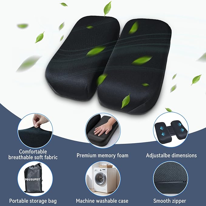 Adjustable Seat Cushion, Memory Foam Office Chair Cushion, Car Seat Cushion, Foldable Travel Cushion for Tailbone Pain, Sciatica Pain Relief, Lifting Cushion for Sitting, Driving, Traveling(Large)