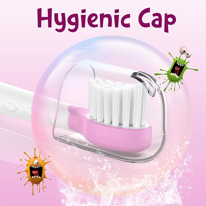 Kids Toothbrush Heads for Sonicare: Sonic Electric Replacement Brush Compatible with Phillips 6032/94 6321 6340 6042 6320 Mini Compact Head for Child 3-7, Pink Girl Green Boy 4 Pack